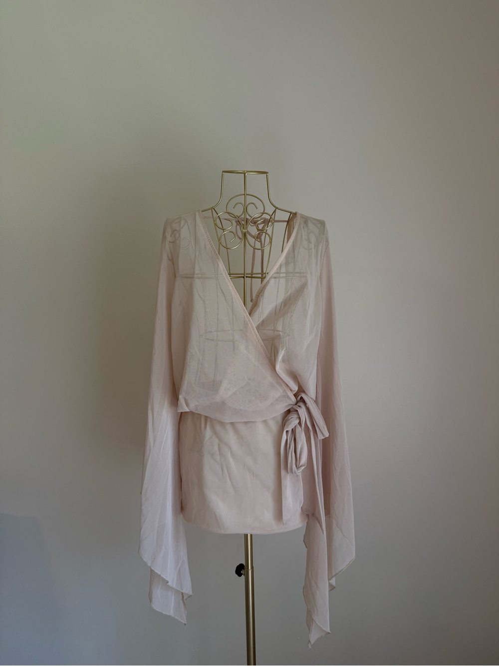 Fashion Nova Sheer Wrap Mini Dress